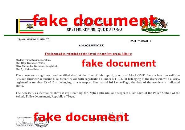 These fake documents are used