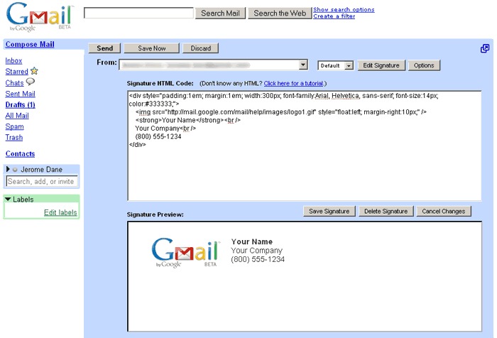Blank Canvas Gmail Signatures