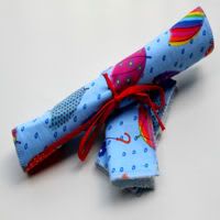 Placemat on-the-go set: Rainbow Umbrellas