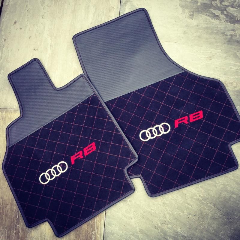 Hand tailored Italian Leather floor mats for Audi R8 with Carbon Fiber, Alcantara! Page 6