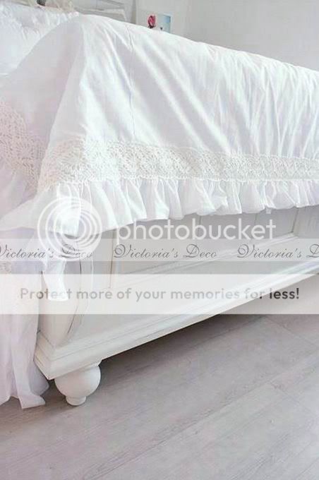 New Elegant White Cotton Dovet Cover/Bed Skirt 4pc Set  