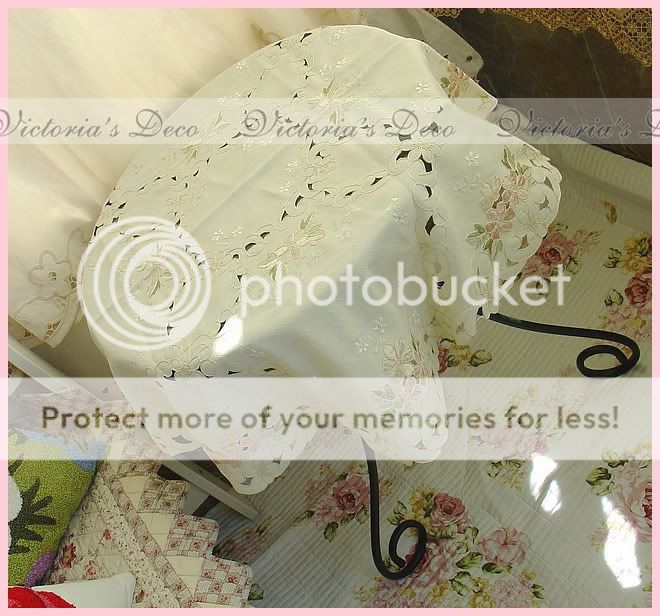 Elegant ROSE EMBROIDED/CUTWORK Table Cloth B33x33  