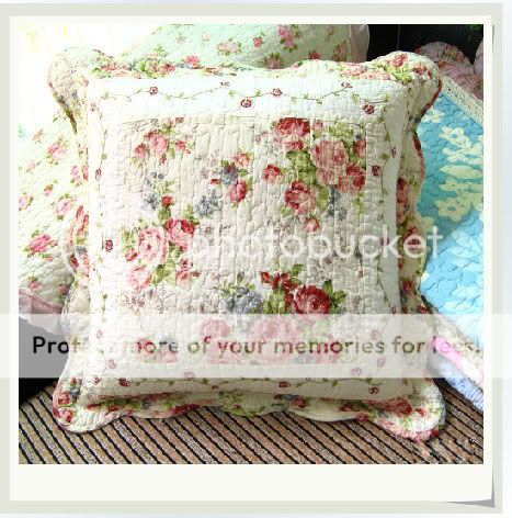 Shabby Chic Vintage Roses Embroidery Cushion Cover