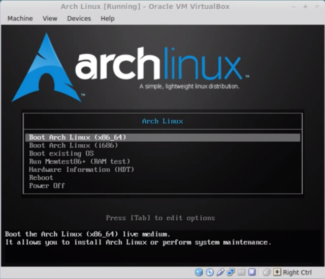 Arch Linux Boot Screen