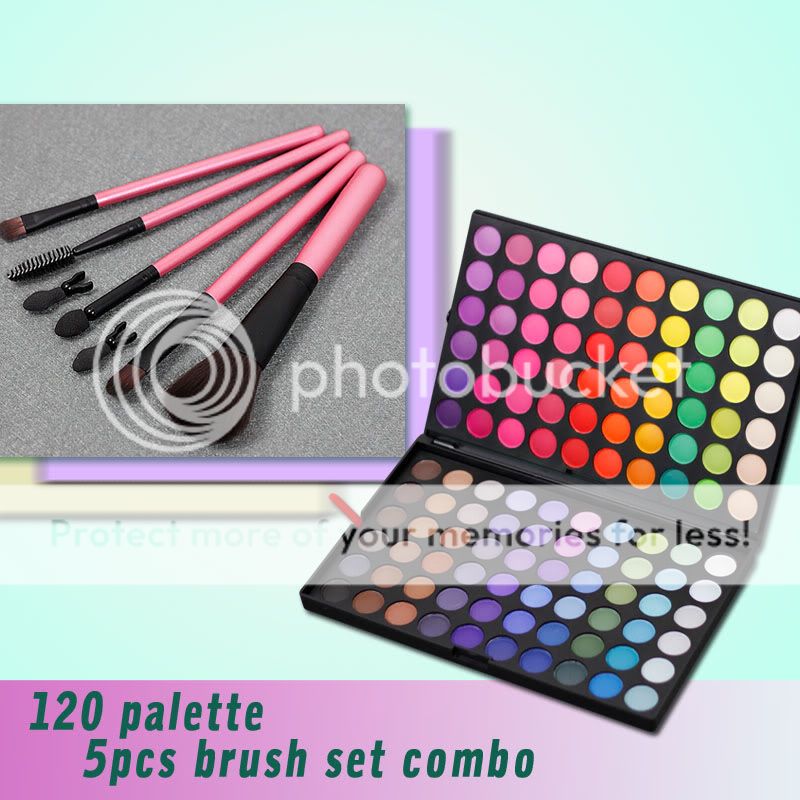 New Pro 120 Color Matte Shimmer Eye Shadow Palette make up 5# + 5 pcs 