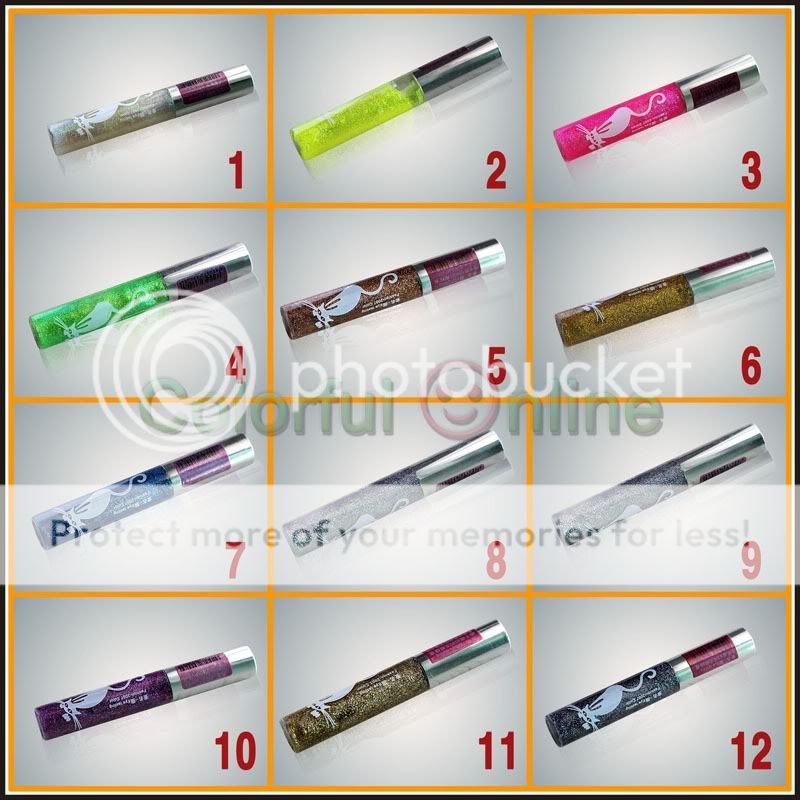 Pro 12 different color Shiny Glitter Cosmetic Makeup Shimmer Liquid 