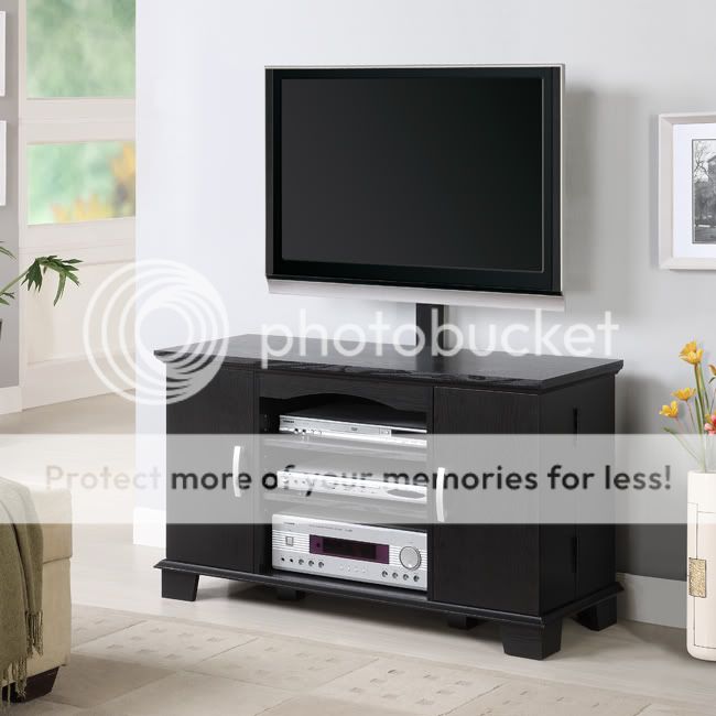 42 Black Wood Plasma/LCD TV Stand Console with Mount  