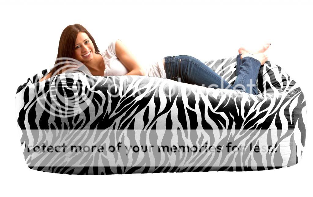Memory Foam Chair Media Lounger Available in Zebra and Black Twill